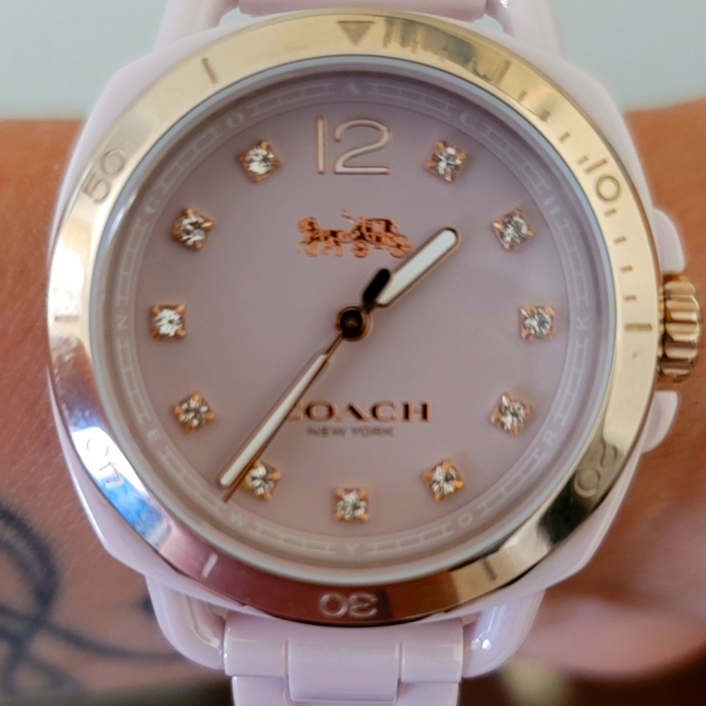 Ladies' Coach Tatum Blush Pink Ceramic Watch